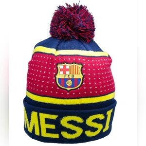 FC Barcelona Official Licensed Adult Winter Soccer Messi #10 Beanie